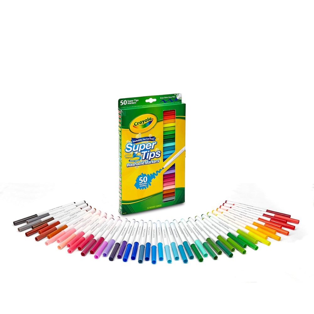 Crayola Washable Super Tips Markers 50 Colors 58-5050 thumbnail