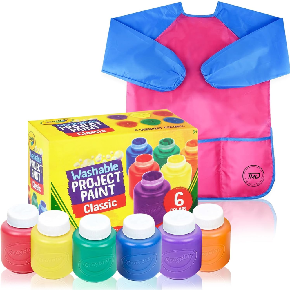 Crayola 2 Oz Washable Kids Paints Assorted Colors 6 Count 54-1204 thumbnail
