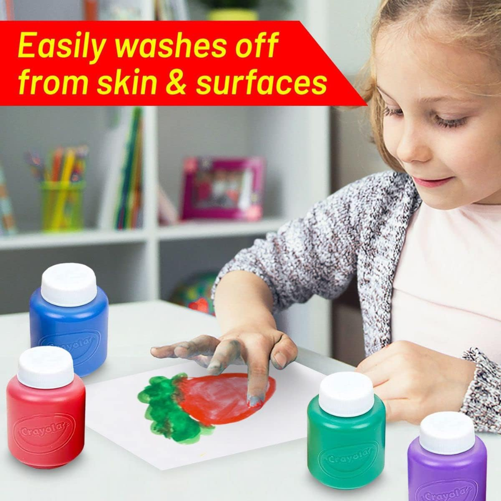 Crayola 2 Oz Washable Kids Paints Assorted Colors 6 Count 54-1204 thumbnail