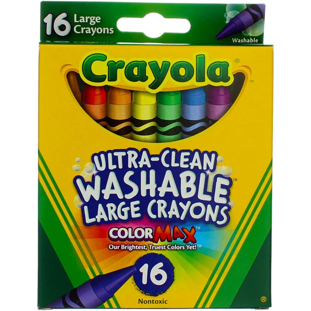 Crayola UltraClean Crayons Large Washable 16ct 52-3281 thumbnail