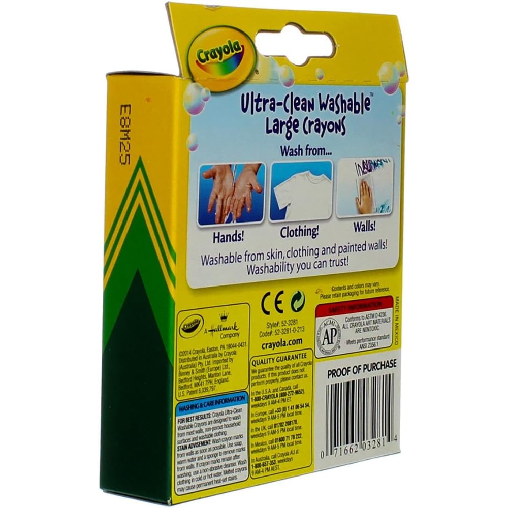 Crayola UltraClean Crayons Large Washable 16ct 52-3281 thumbnail
