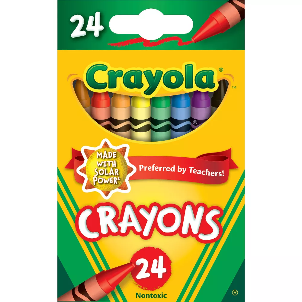 Crayola Classic Color Crayons Peggable Retail Pack 24 Colors  52-3024 thumbnail