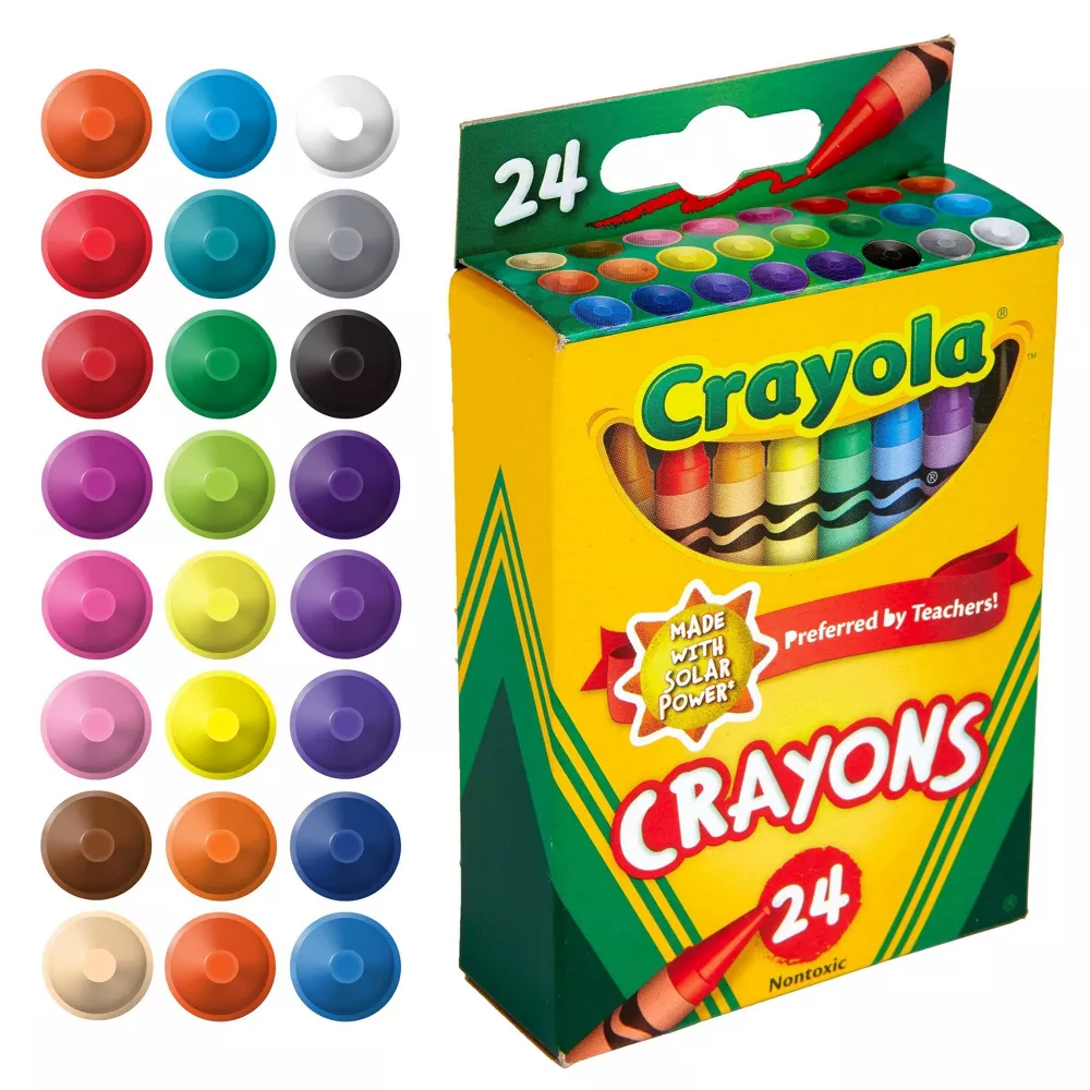 Crayola Classic Color Crayons Peggable Retail Pack 24 Colors  52-3024 thumbnail
