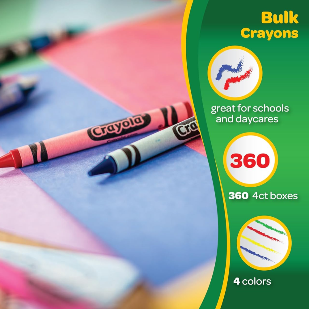 Crayola 4 Pack Full size Crayons 52-1341 thumbnail