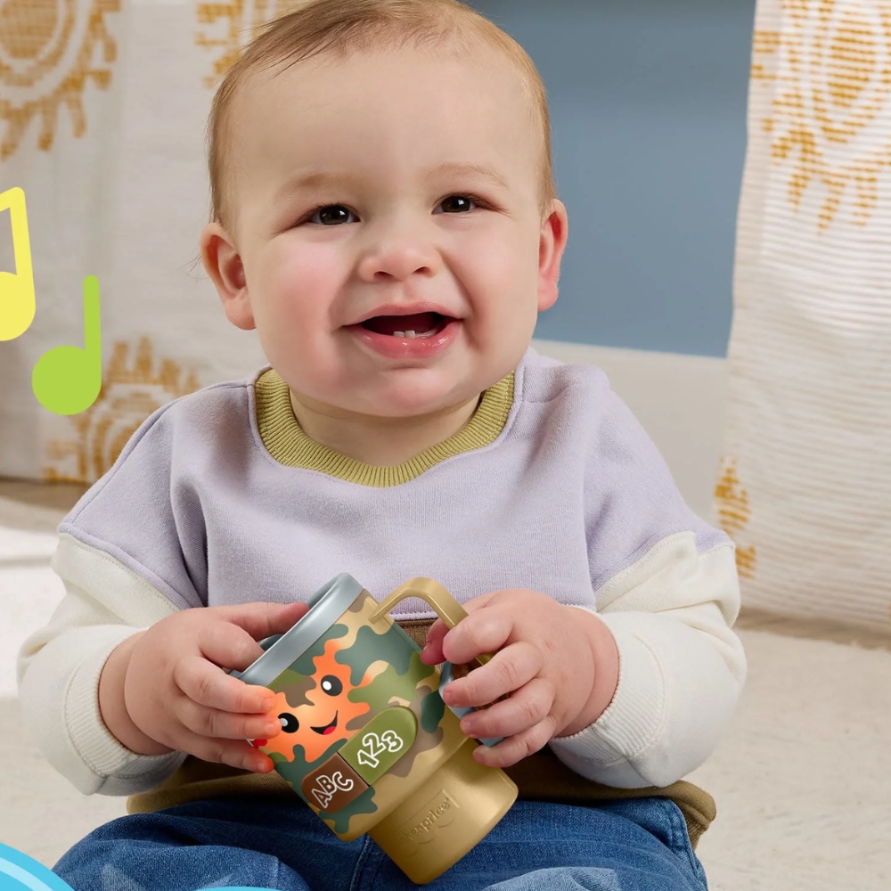 Fisher-Price Laugh & Learn Wake up & Learn Coffee Camo Mug Baby & Toddler Toy. Your little one can kick off playtime by making their own 