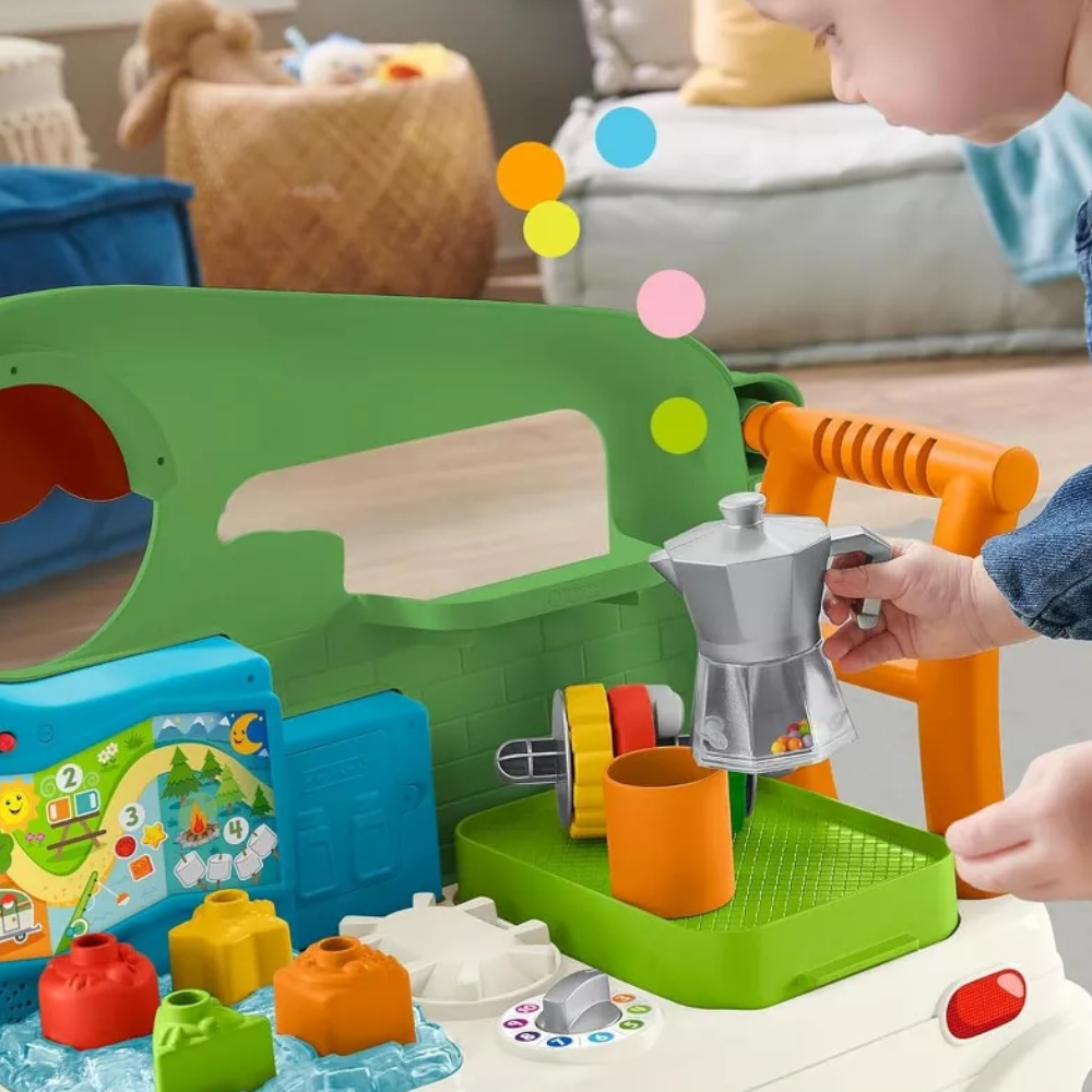 Fisher-Price Baby to Toddler Toy Laugh & Learn 3-in-1 On-the-Go Camper Walker & Activity Center. The Laugh & Learn 3-in-1 On-the-Go Camper provides continuous fun. HWG75 thumbnail