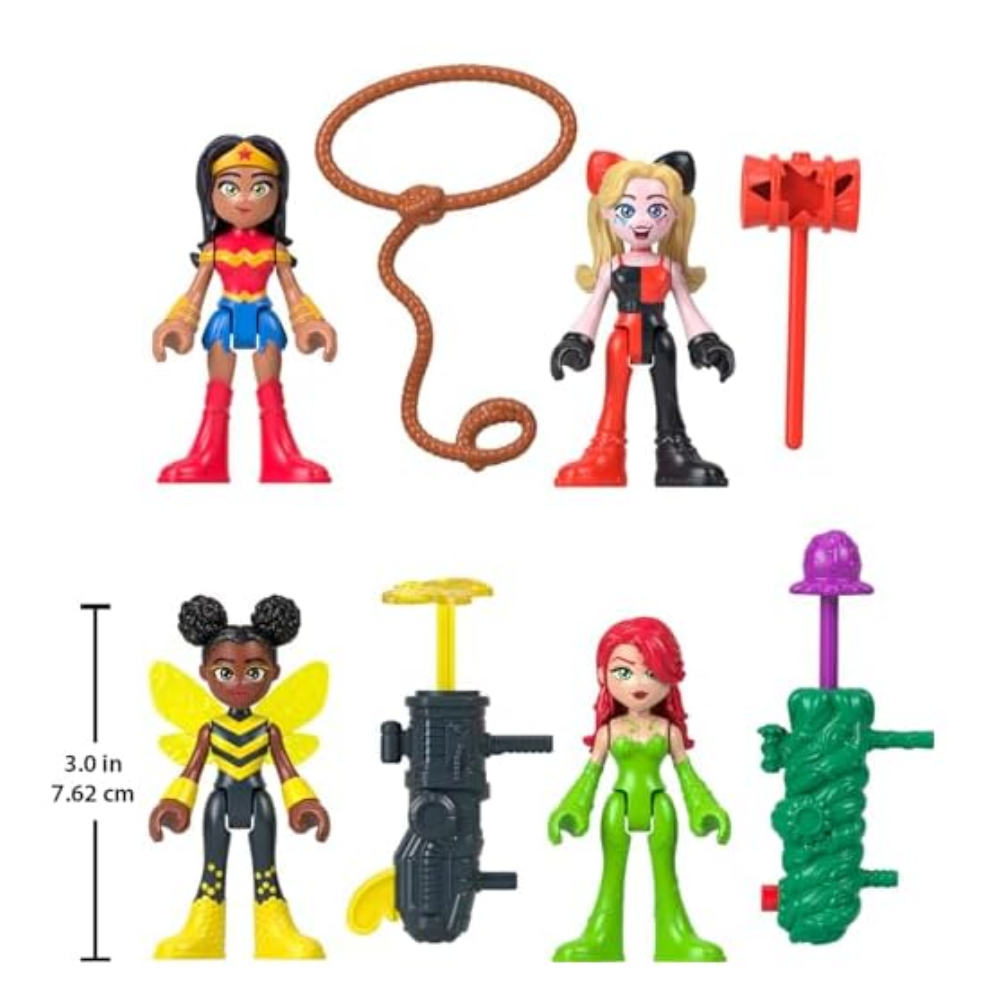 Fisher-Price Imaginext DC Super Friends Toys Rivals Figure Set with Wonder Woman Harley Quinn & Poison Ivy thumbnail