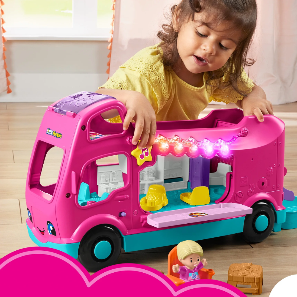 Fisher-Price Little People Toddler Toy Barbie Little Dreamcamper RV Playset thumbnail