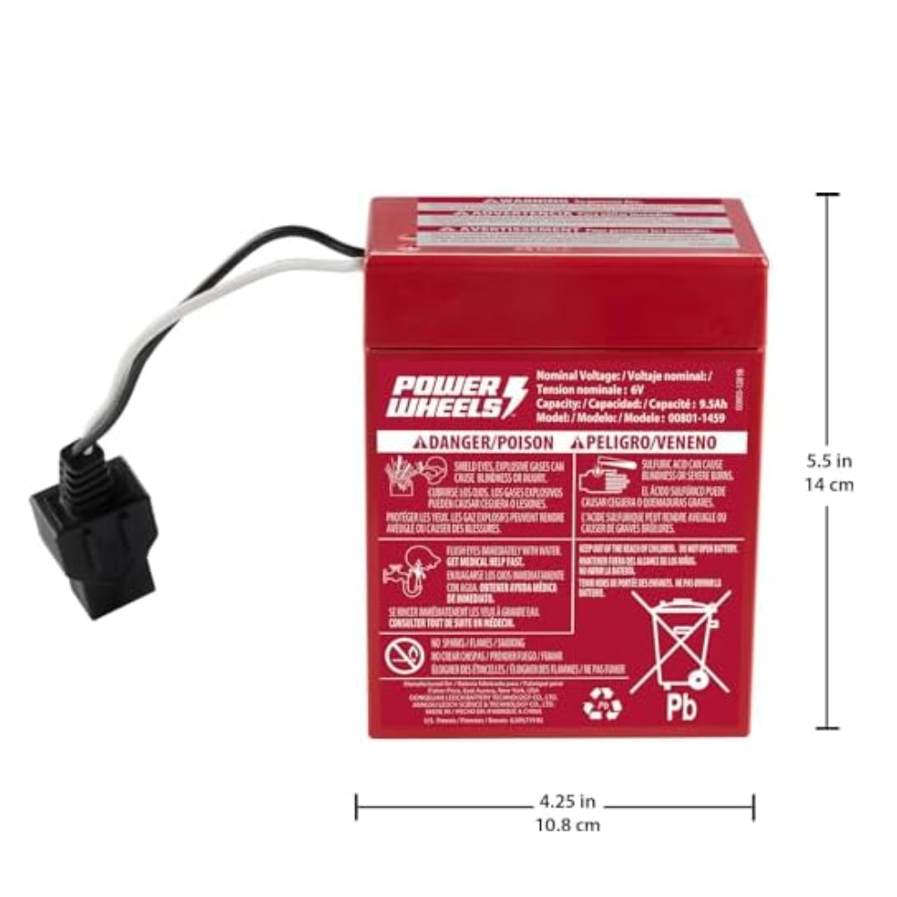 Power Wheels 6-Volt Red Rechargeable Replacement Battery HTR14 thumbnail