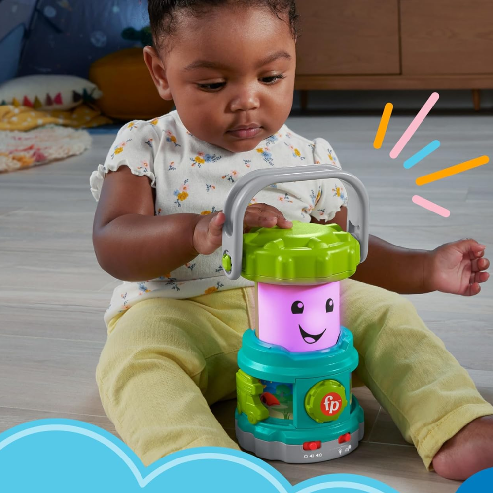 Fisher-Price Baby Learning Toy Laugh & Learn Camping Fun Lantern, Pretend Camping Gear. ung explorers can enjoy a pretend outdoor adventure right in the living room with the Laugh & Learn Camping Fun Lantern from Fisher-Price. HTJ76 thumbnail