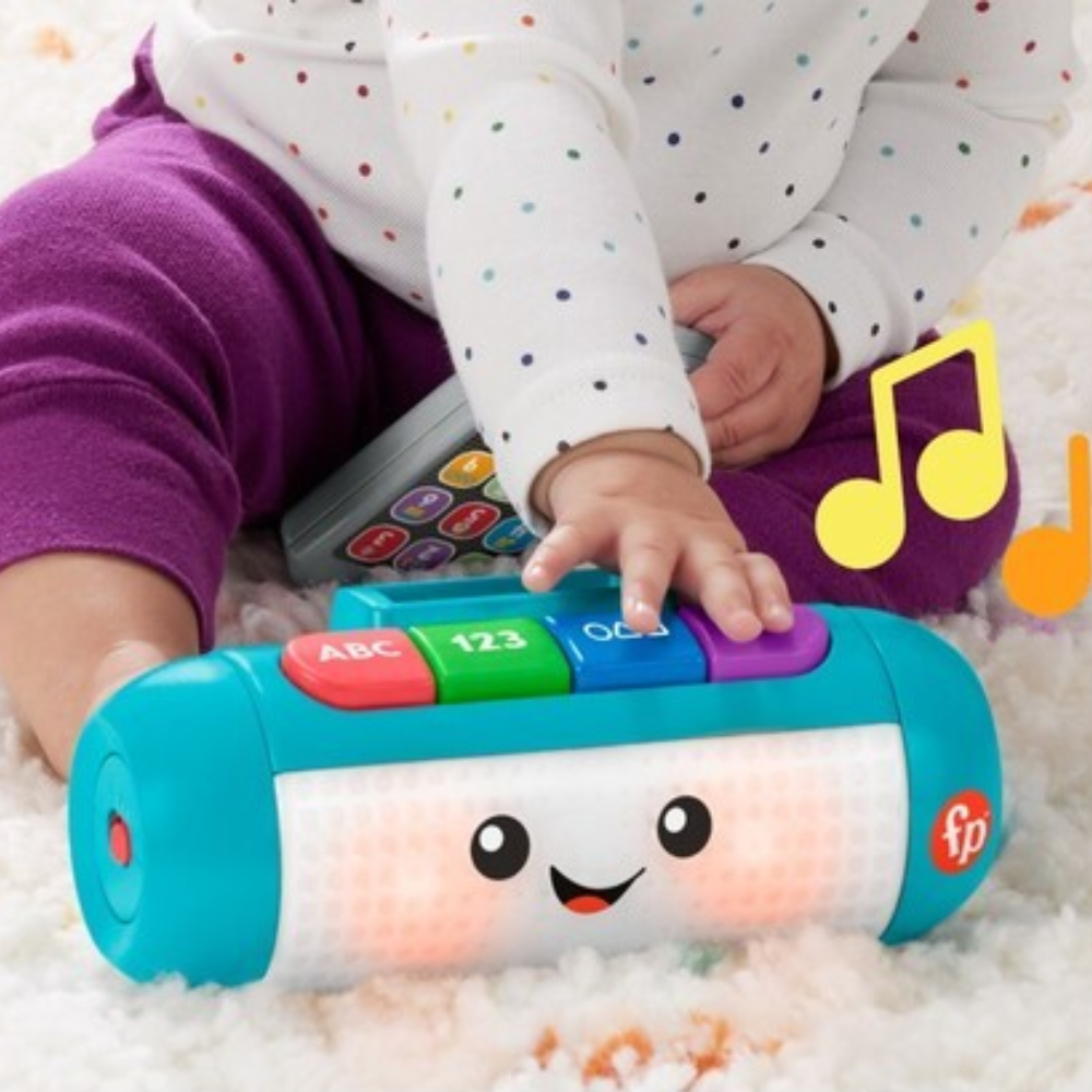 Fisher-Price Laugh & Learn Light Up Learning Speaker Electronic Baby Toy. Start the fun and learning with the Laugh & Learn® Light Up Learning Speaker musical toy from Fisher-Price®. HRJ06 thumbnail