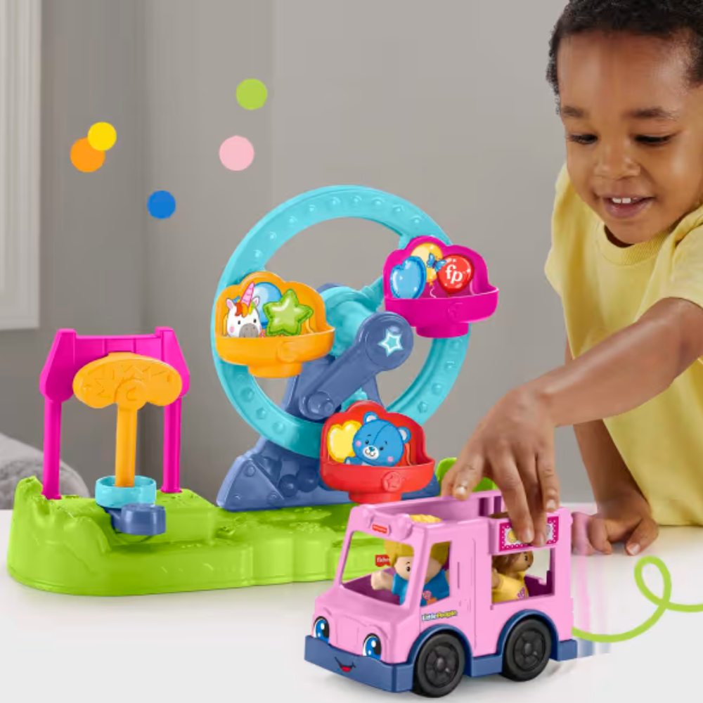 Fisher-Price Little People Carnival Playset With Ferris Wheel & Figures. Features a variety of cheerful figures, encouraging inclusivity and sparking creativity as children craft their own playful stories. HPP90 thumbnail