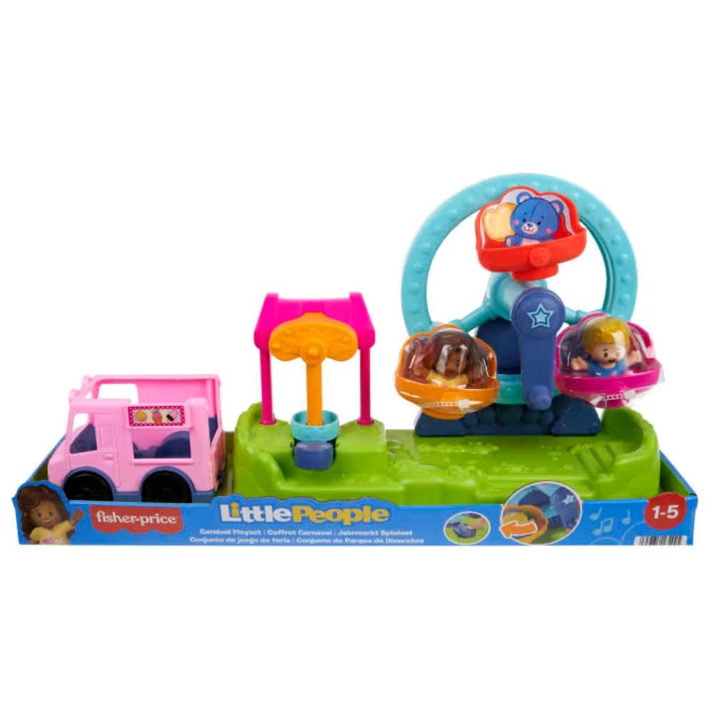 Fisher-Price Little People Carnival Playset With Ferris Wheel & Figures. Features a variety of cheerful figures, encouraging inclusivity and sparking creativity as children craft their own playful stories. HPP90 thumbnail