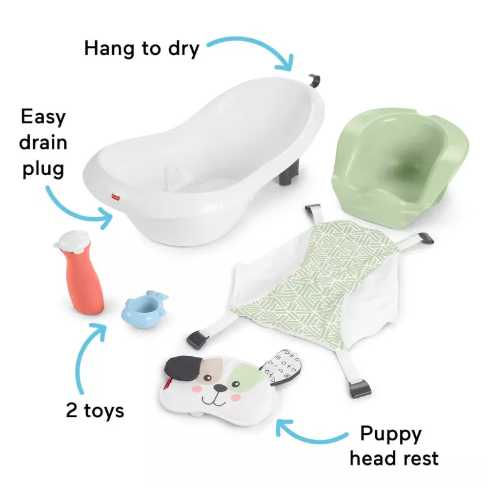 Fisher-Price Baby to Toddler Bath 4-in-1 Sling ‘n Seat Tub HNX51 thumbnail