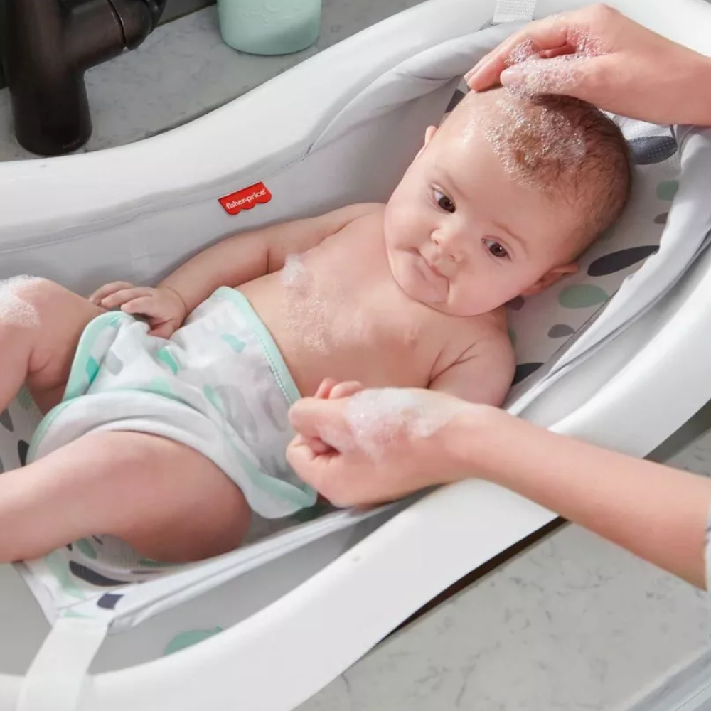Fisher-Price Baby to Toddler Bath 4-in-1 Sling ‘n Seat Tub Climbing Leaves. This baby bathtub features four adjustable stages designed to grow with your child, from newborn to toddler, and handle every splashy moment along the way. GPW85 thumbnail