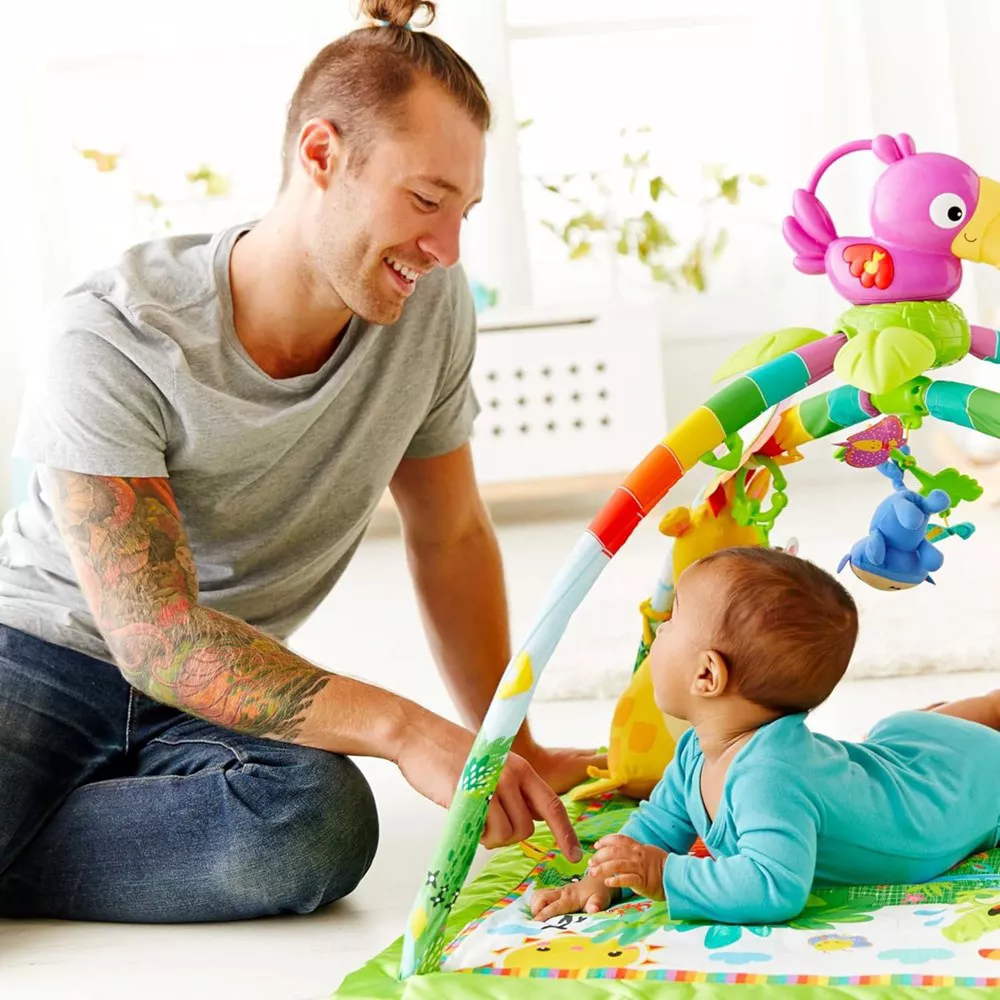 Fisher-Price Playmat Rainforest Music & Lights Deluxe Gym FPM23 thumbnail