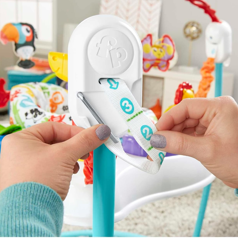 Fisher-Price Animal Activity Jumperoo With Music, Lights & Sounds Equipped with a variety of toys and interactive elements, it helps nurture your baby’s motor skills and cognitive abilities during play. FFJ00 thumbnail