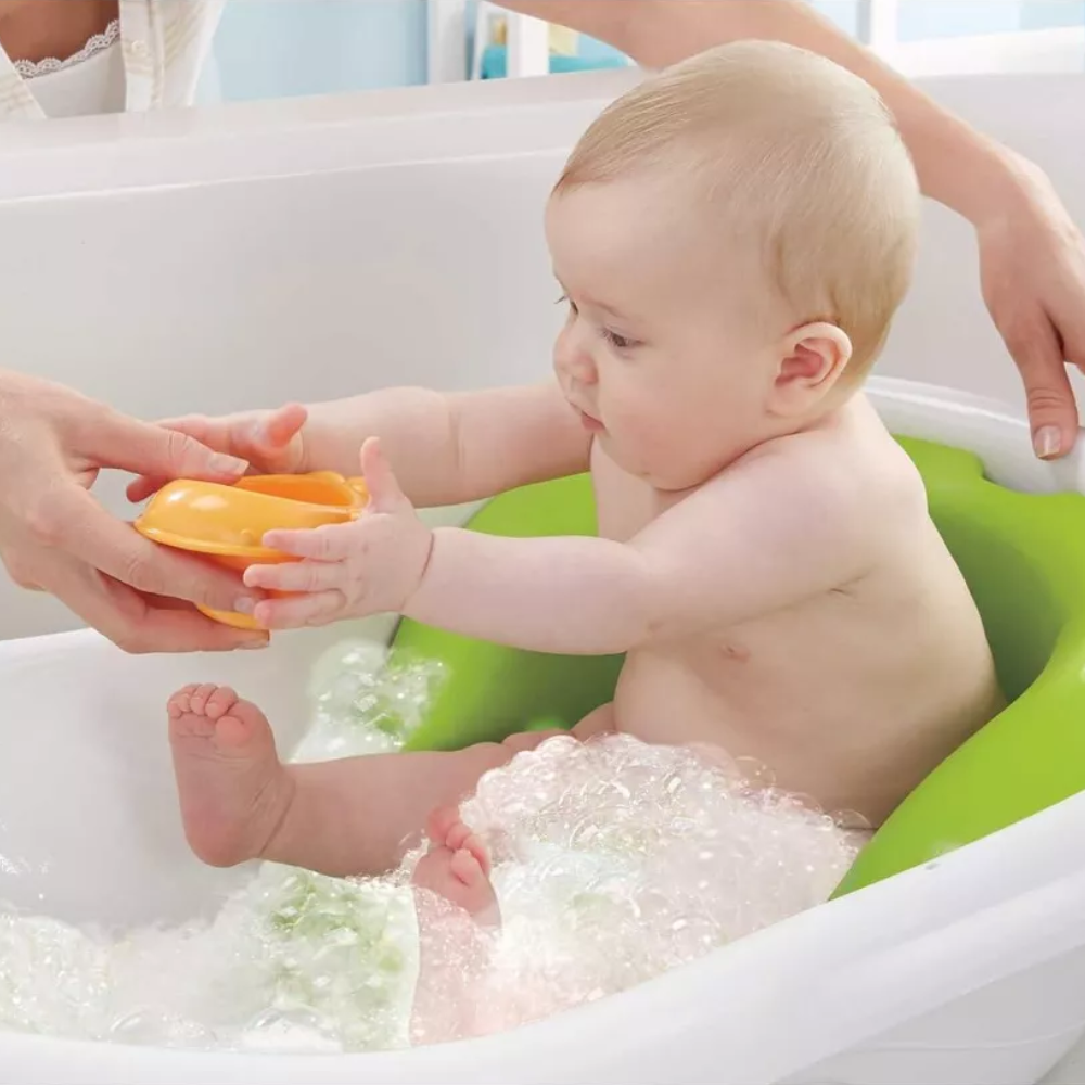 Fisher-Price Baby to Toddler Bath 4-In-1 Sling N Seat Tub Green CHM32 thumbnail