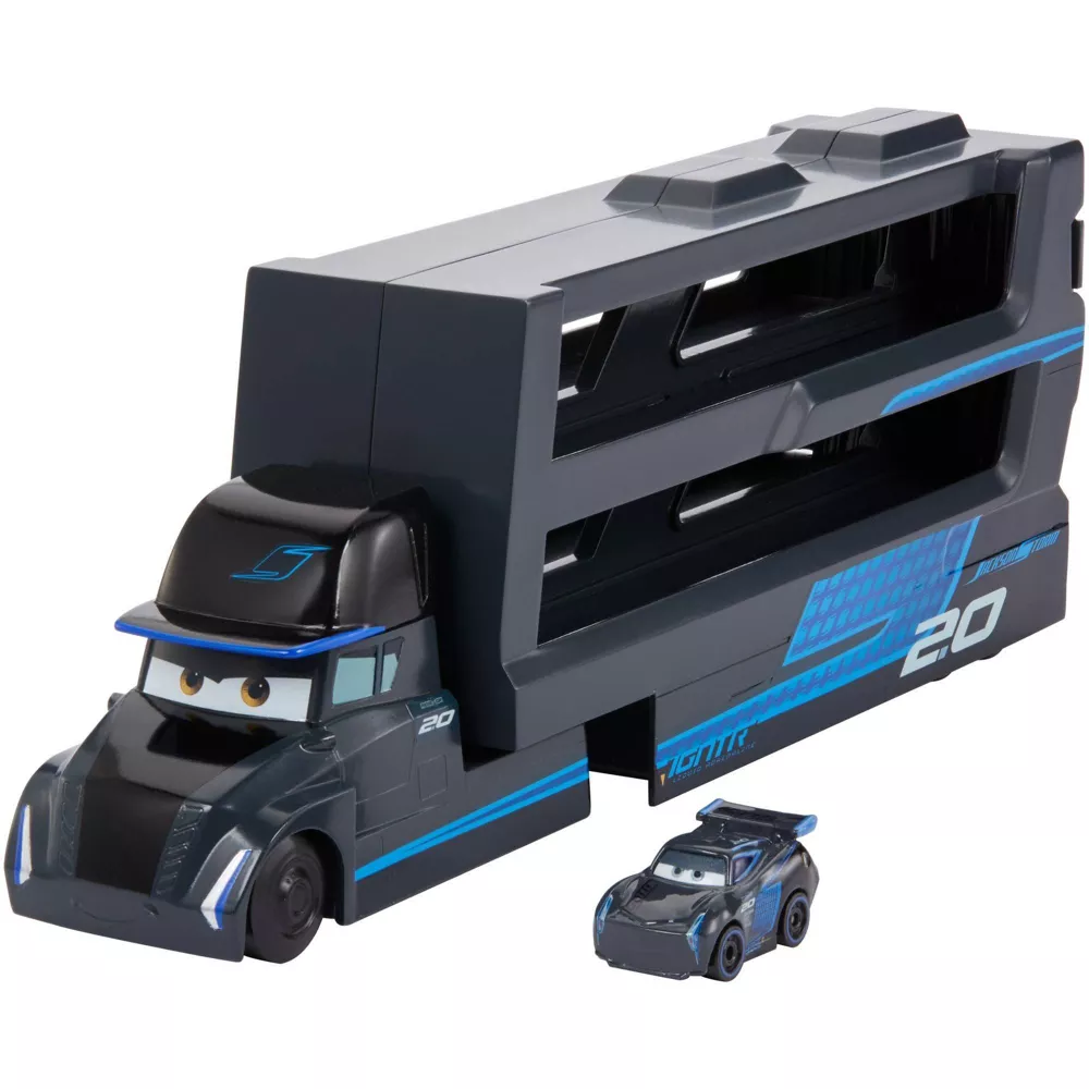 BLACK Disney Pixar Cars Minis Transporter with Vehicle, thumbnail