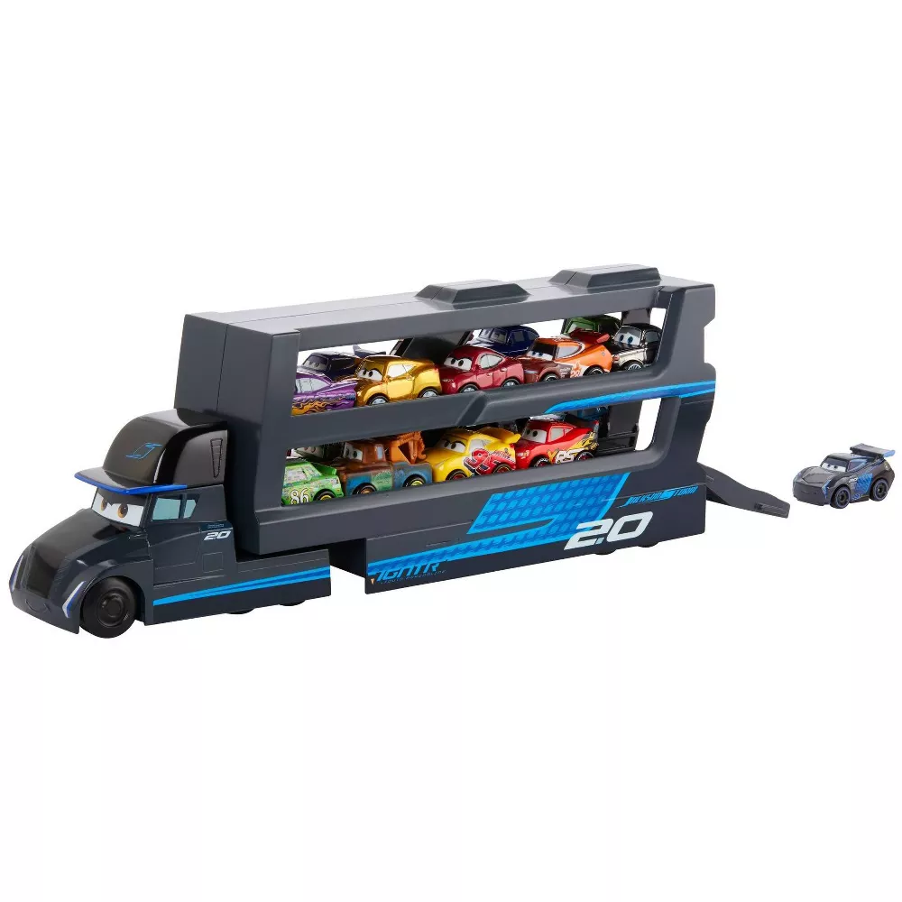BLACK Disney Pixar Cars Minis Transporter with Vehicle, thumbnail