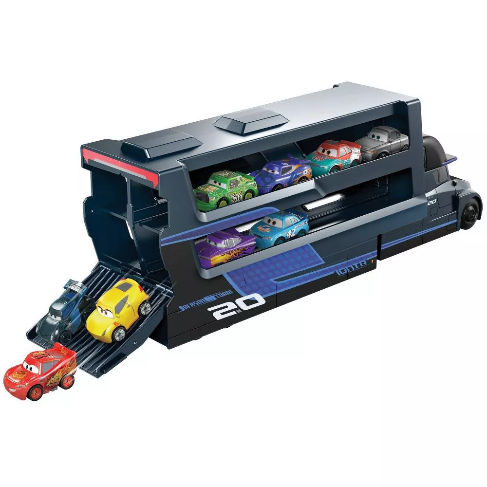 BLACK Disney Pixar Cars Minis Transporter with Vehicle, thumbnail