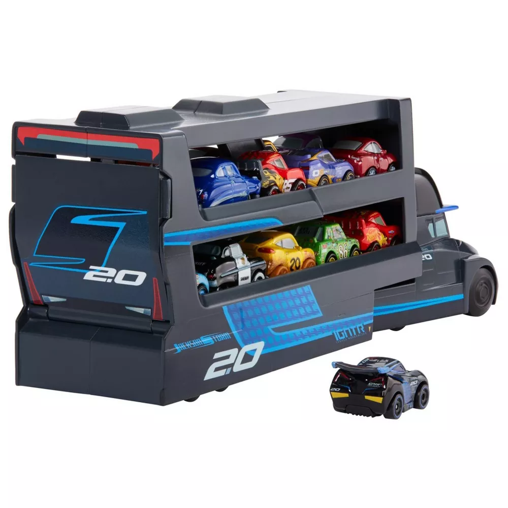 BLACK Disney Pixar Cars Minis Transporter with Vehicle, thumbnail