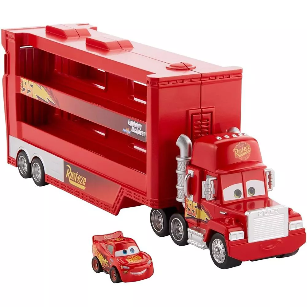 RED Disney Pixar Cars Minis Transporter with Vehicle thumbnail