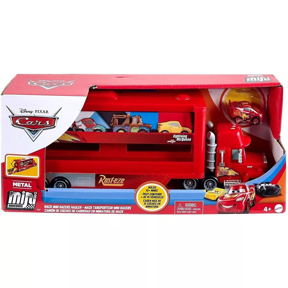 RED Disney Pixar Cars Minis Transporter with Vehicle thumbnail