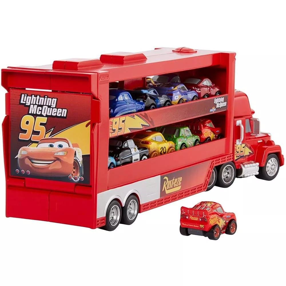 RED Disney Pixar Cars Minis Transporter with Vehicle thumbnail