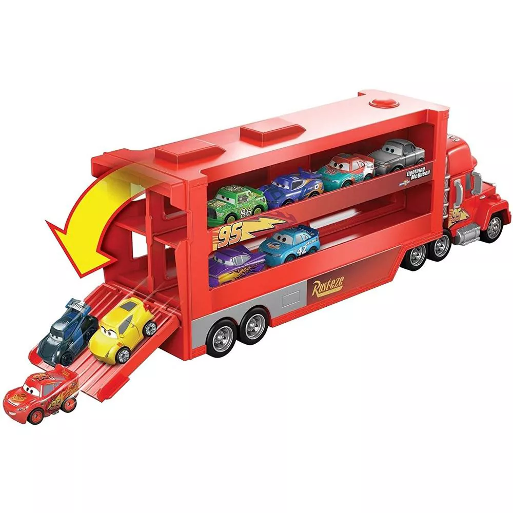 RED Disney Pixar Cars Minis Transporter with Vehicle thumbnail