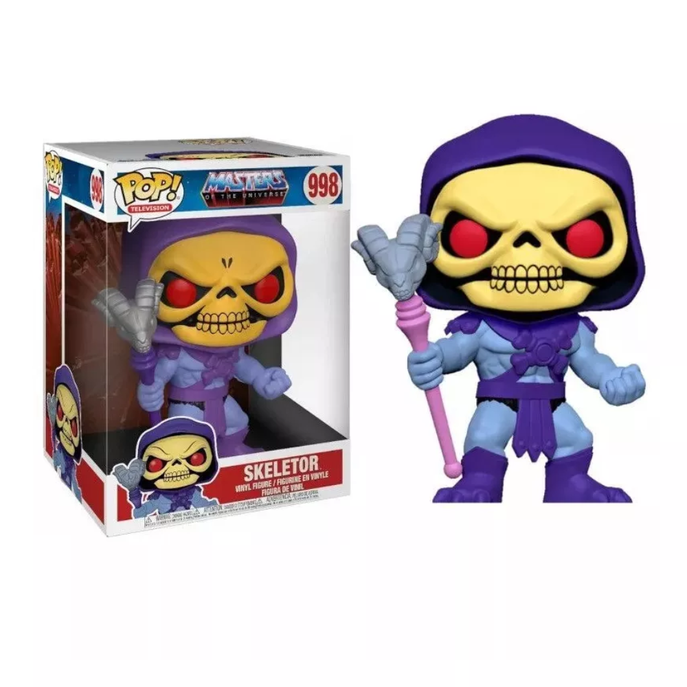 Funko Pop! Animation: Masters of The Universe - 10 Inch Skeletor. Standing at an impressive 10 inches tall, this oversized figure captures Skeletor in his iconic, intimidating stance, gripping his trademark Havoc Staff. F-47678 thumbnail