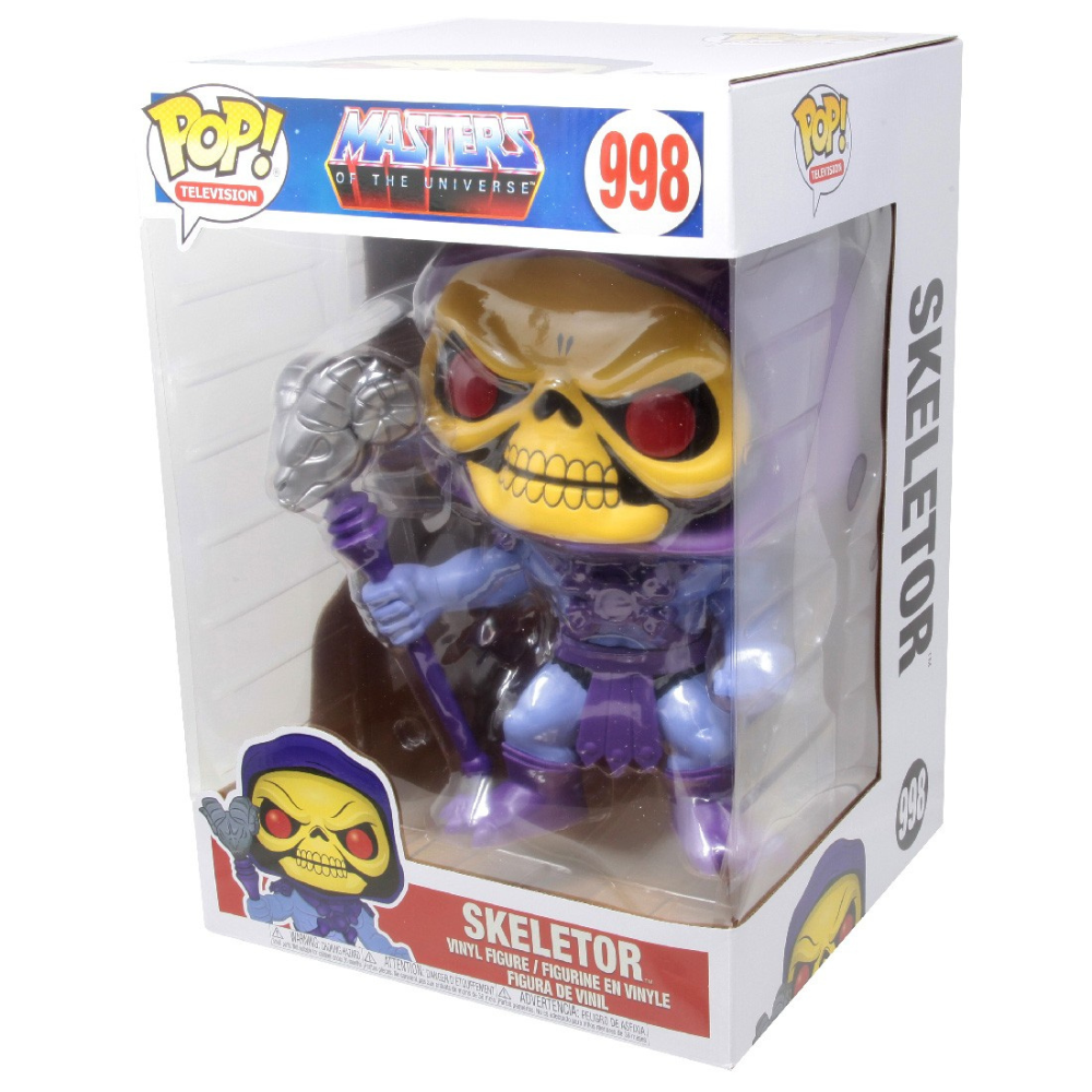 Funko Pop! Animation: Masters of The Universe - 10 Inch Skeletor. Standing at an impressive 10 inches tall, this oversized figure captures Skeletor in his iconic, intimidating stance, gripping his trademark Havoc Staff. F-47678 thumbnail