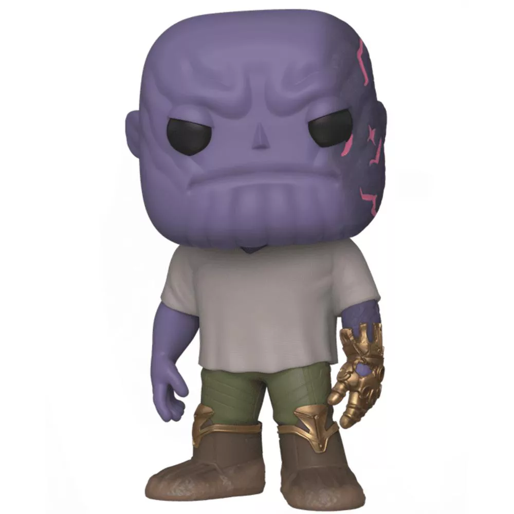 Funko Pop! Marvel: Avengers Endgame - Casual Thanos with Gauntlet. Thanos wears the Infinity Gauntlet on his left hand for a strategic reason—he is naturally right-handed. F-45141 thumbnail
