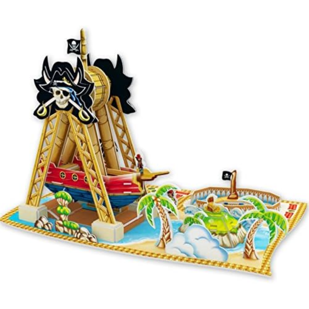 Big Daddy's 3-D Puzzle Building Set, Fun Amusement Park Series, Create A Pirate Ship Thriller Ride. This set includes over 86 sturdy cardboard components, allowing for a mess-free and safe building experience. C863702 thumbnail