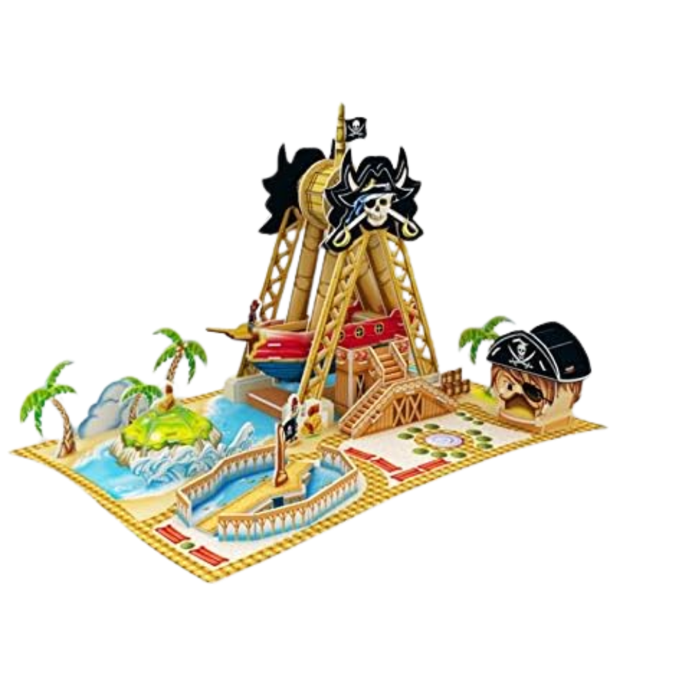 Big Daddy's 3-D Puzzle Building Set, Fun Amusement Park Series, Create A Pirate Ship Thriller Ride. This set includes over 86 sturdy cardboard components, allowing for a mess-free and safe building experience. C863702 thumbnail