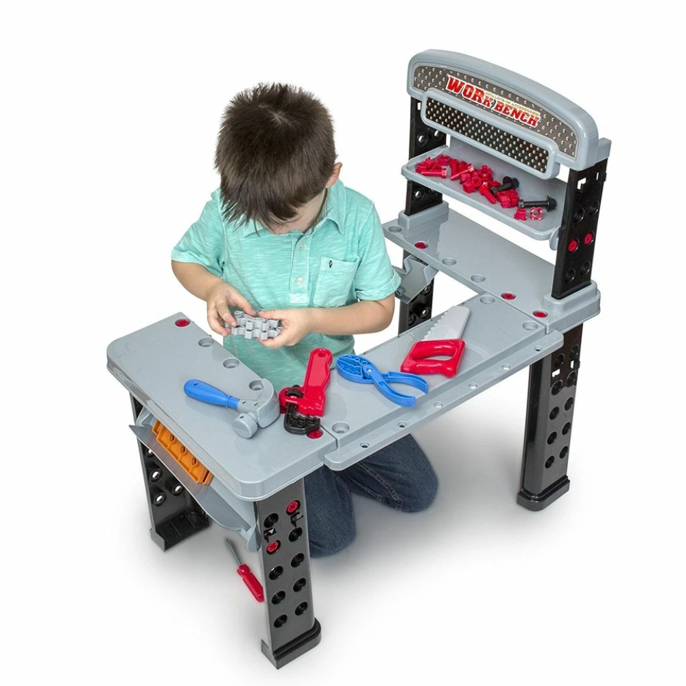 Big Daddy 2 In 1 Work Bench (Extra Large) And Junior Power Tool Station. Big Daddy’s 2-in-1 Work Bench is the ultimate playset for young builders, serving as both a workbench and a table complete with shelves for easy tool storage. BD-H803660 thumbnail