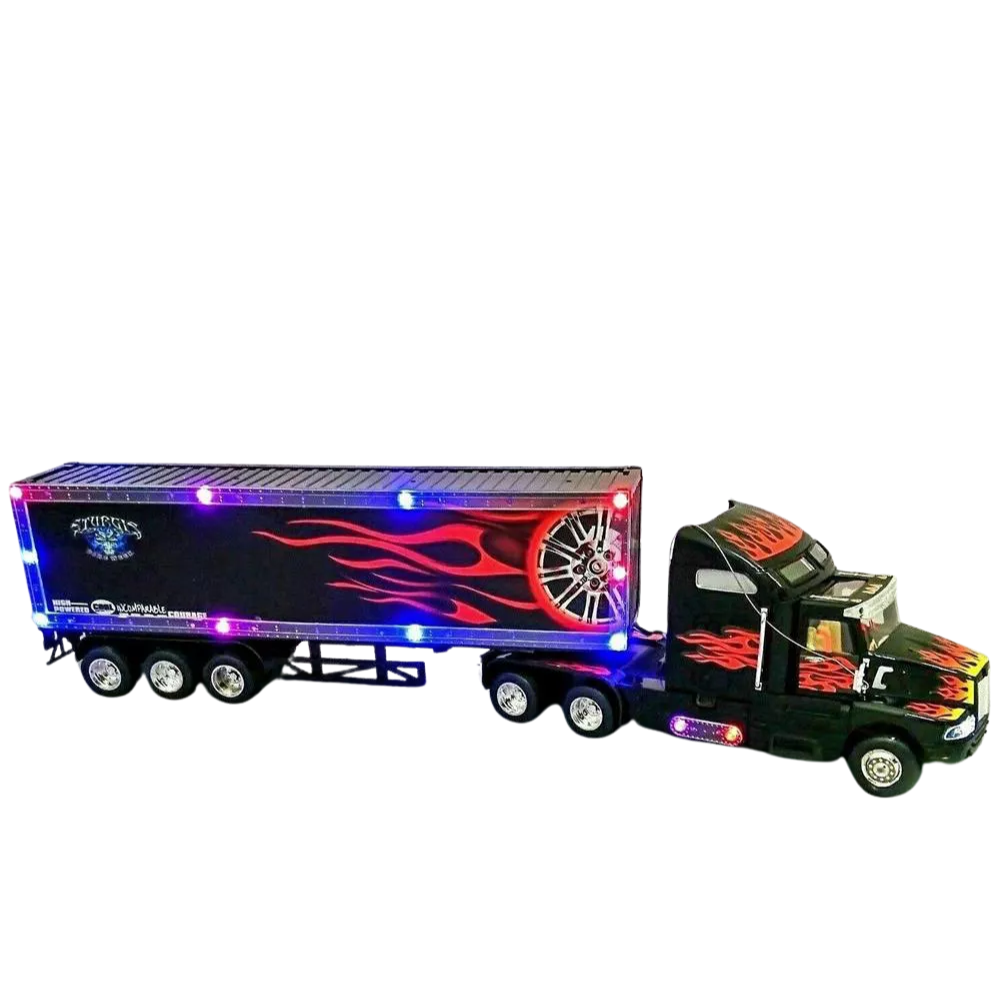 Big-Daddy XL Super Duty Tractor Trailer W/ Lights & Steering Wheel Remote Control thumbnail
