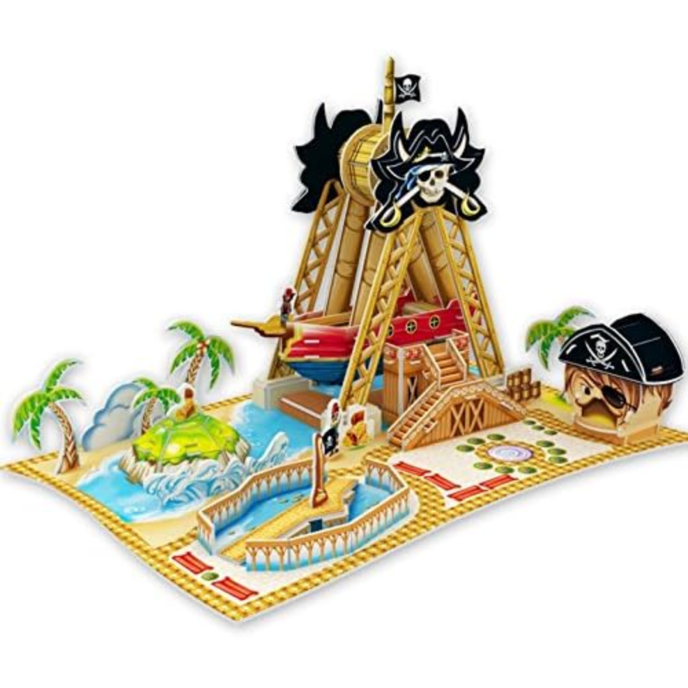 Big Daddy's 3-D Puzzle Building Set, Fun Amusement Park Series, Create A Pirate Ship Thriller Ride. This set includes over 86 sturdy cardboard components, allowing for a mess-free and safe building experience. C863702 thumbnail