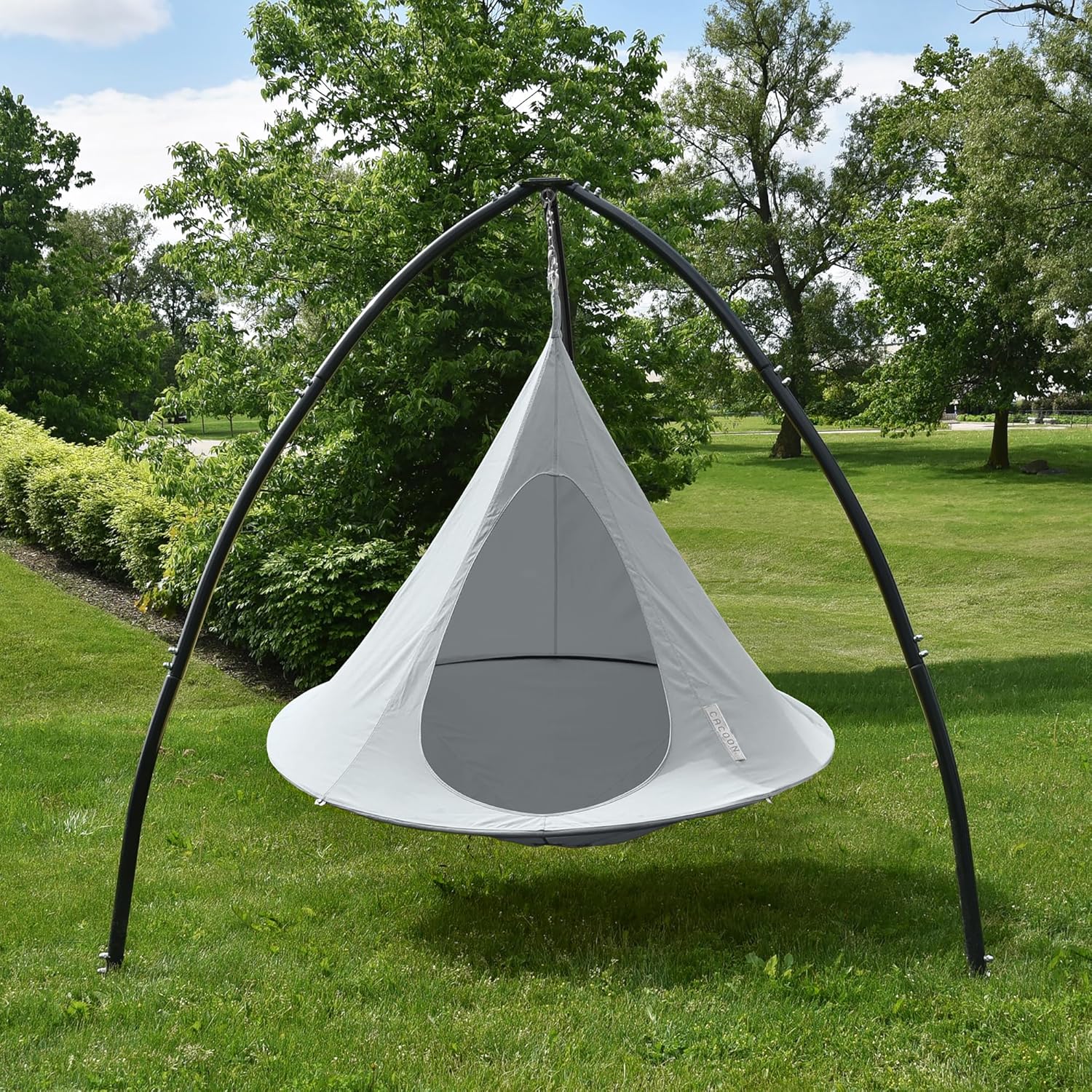 Vivere Double Cacoon with Hanging Kit – Outdoor/Indoor Hanging Pod Chair for Relaxation thumbnail