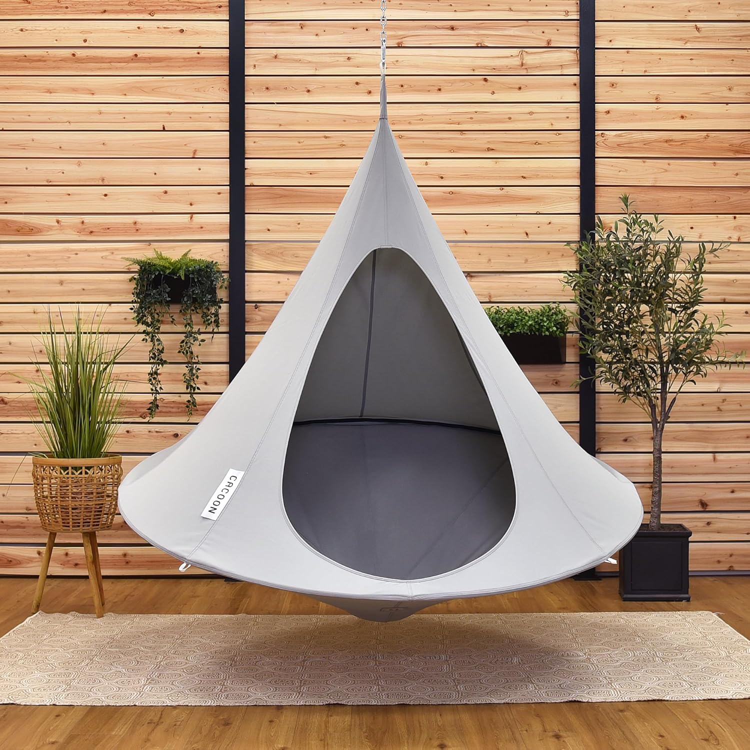 Vivere Double Cacoon with Hanging Kit – Outdoor/Indoor Hanging Pod Chair for Relaxation thumbnail