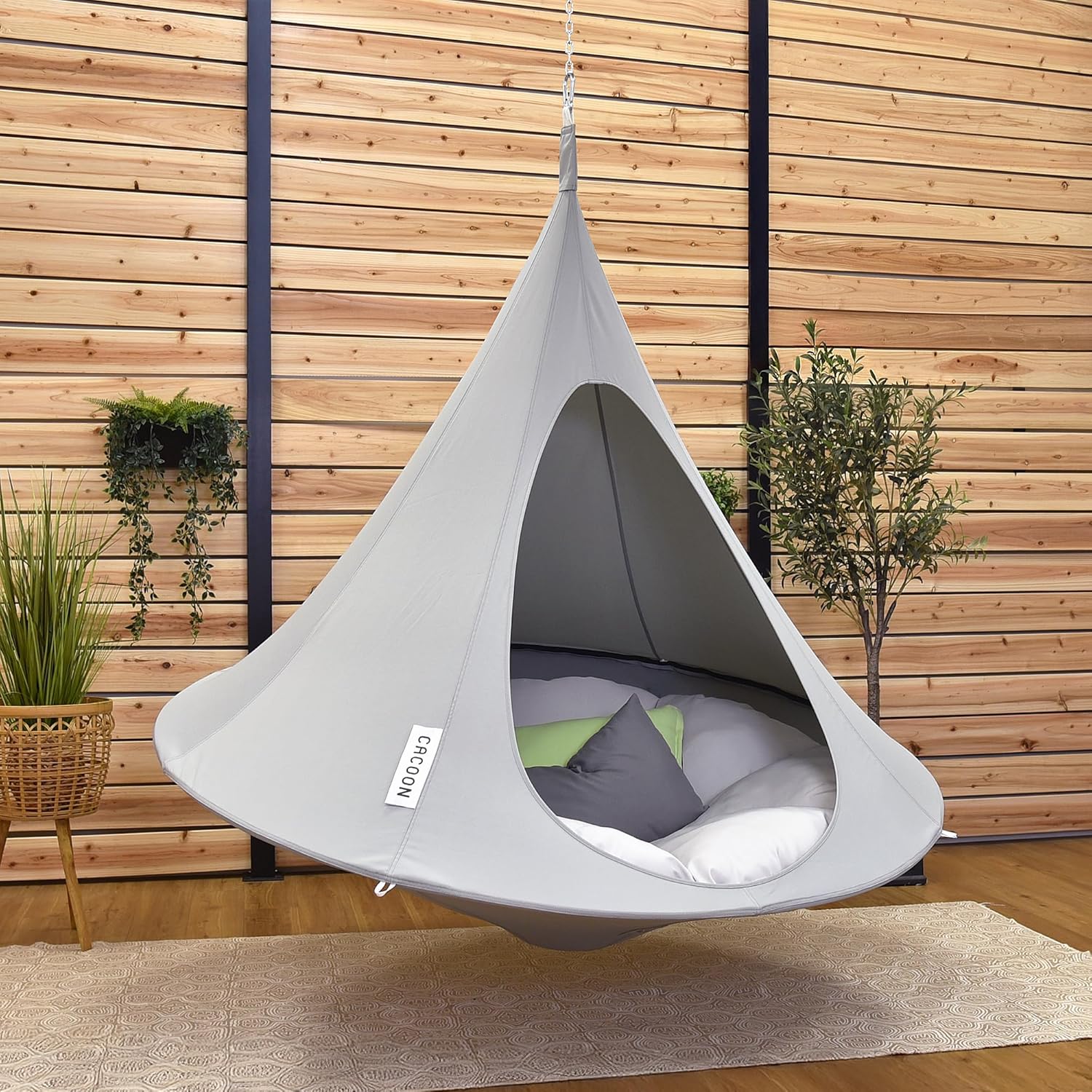 Vivere Double Cacoon with Hanging Kit – Outdoor/Indoor Hanging Pod Chair for Relaxation thumbnail