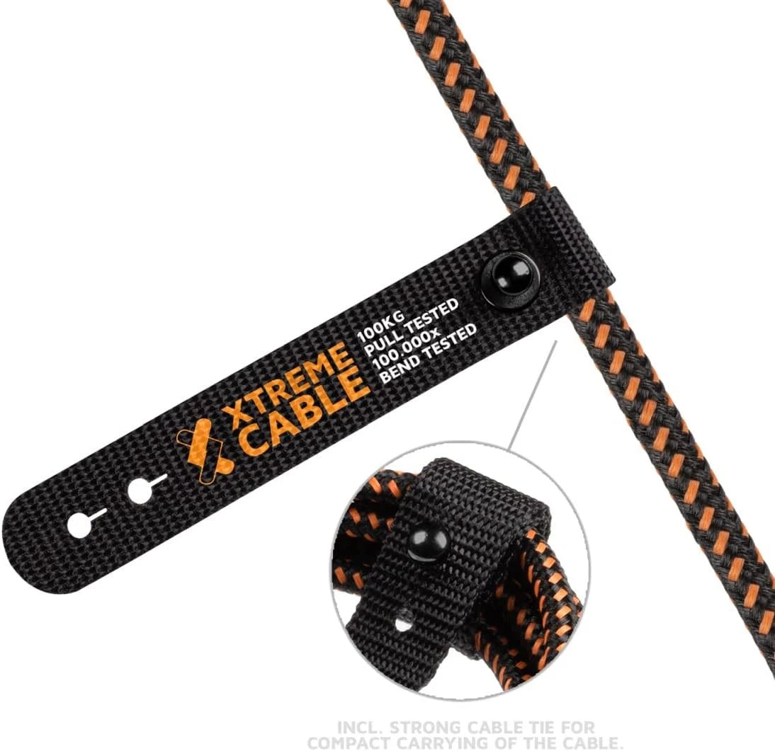 Xtorm Xtreme 1.5 m USB-A to Lightning Cable – Durable Braided Orange thumbnail