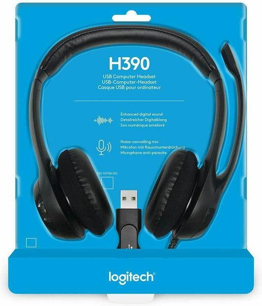 Logitech PC H390 Wired Headphones Noise-Cancelling With Mic image 0