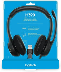 Logitech New h390 USB Headset with noise canceling Microphone H390