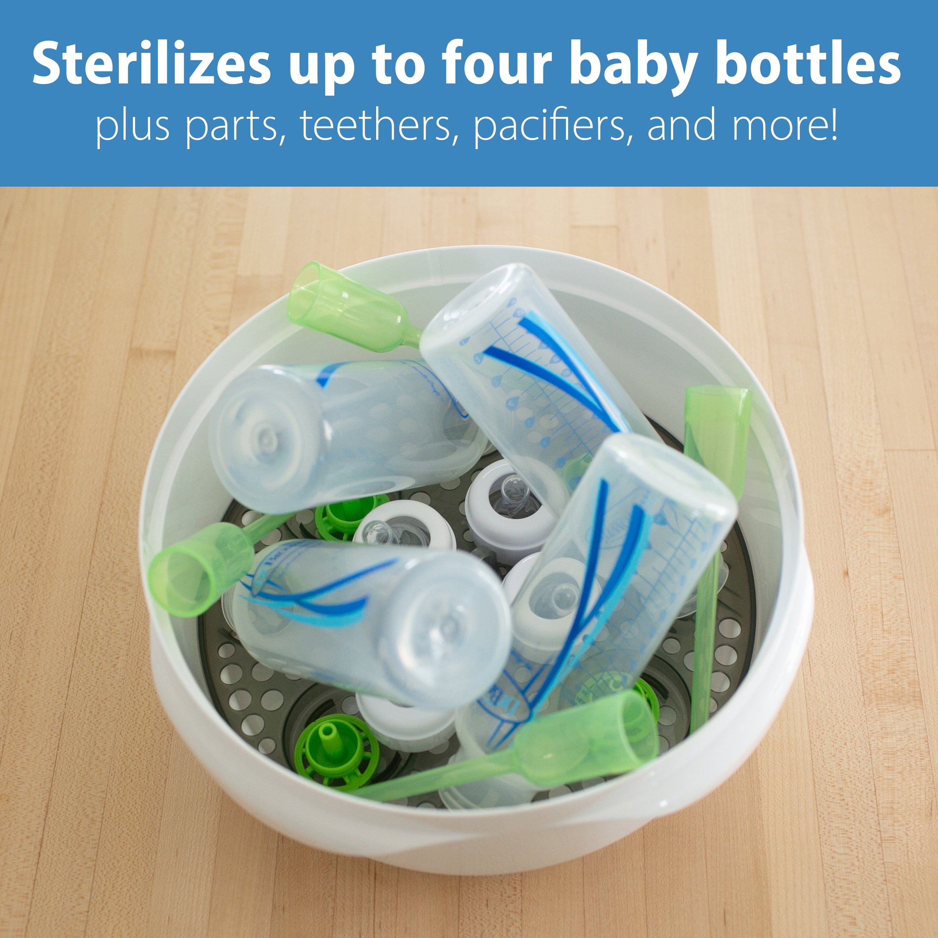 Microwave Steam Sterilizer, Quickly Sterilize Baby Bottles, Pacifiers, Breast Pump Parts, & Accessories, Travel-Friendly, BPA Free, 1 Pack thumbnail