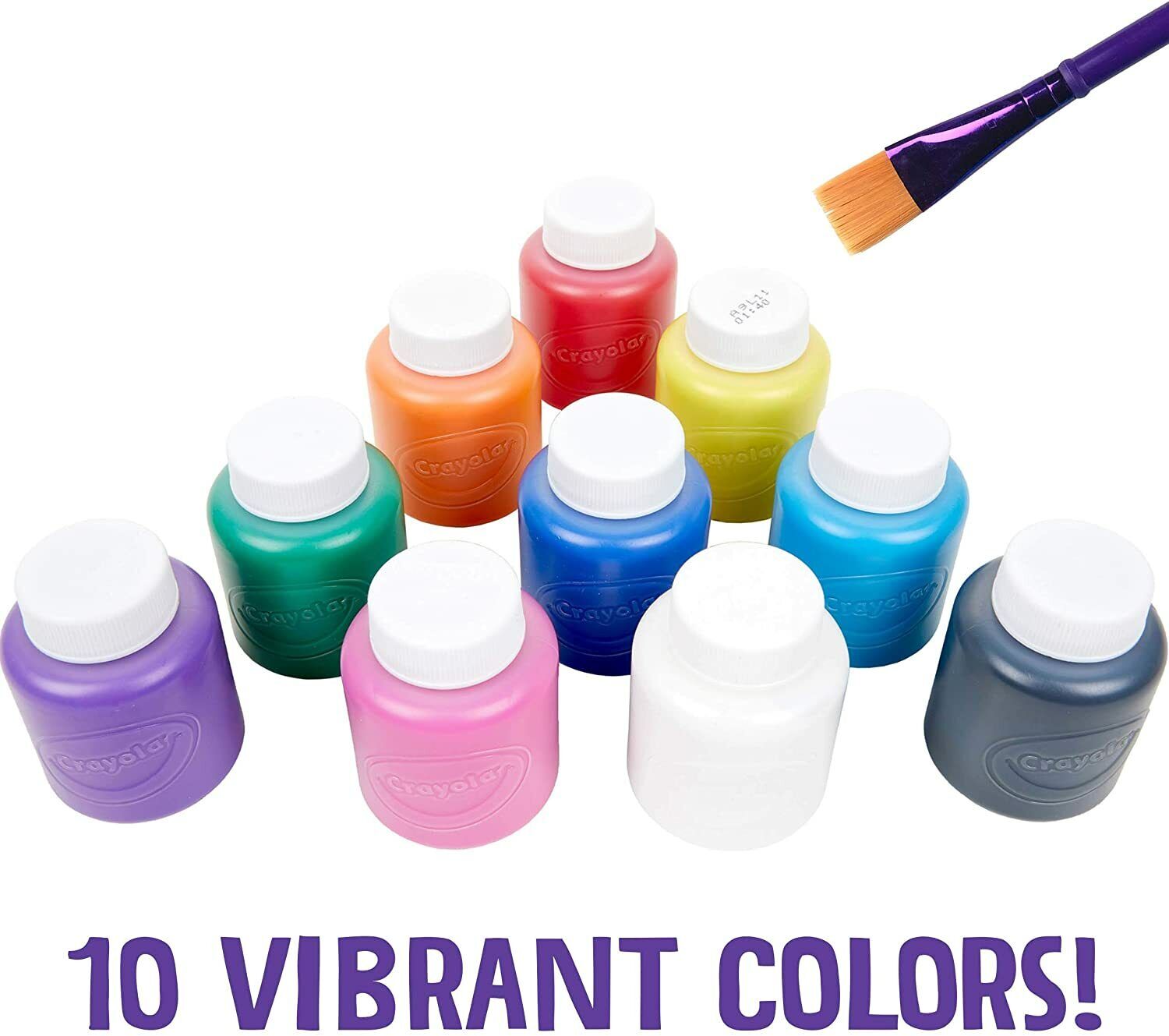 Crayola Washable Kids Paint Set Pack of 10 Bottles 2oz thumbnail