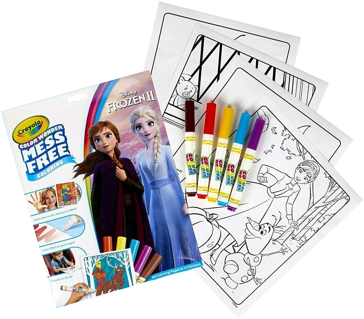 Crayola Color Wonder Mess Free Frozen 2 Coloring Pages & Markers. Bring home the joy of Disney's Frozen with a mess-free colouring experience!  75-7998 thumbnail