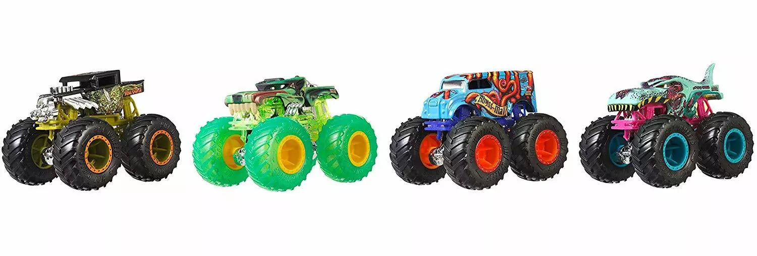 Hot Wheels Monster Trucks Set of 4 1:64 Scale Toy Trucks HLT73 thumbnail