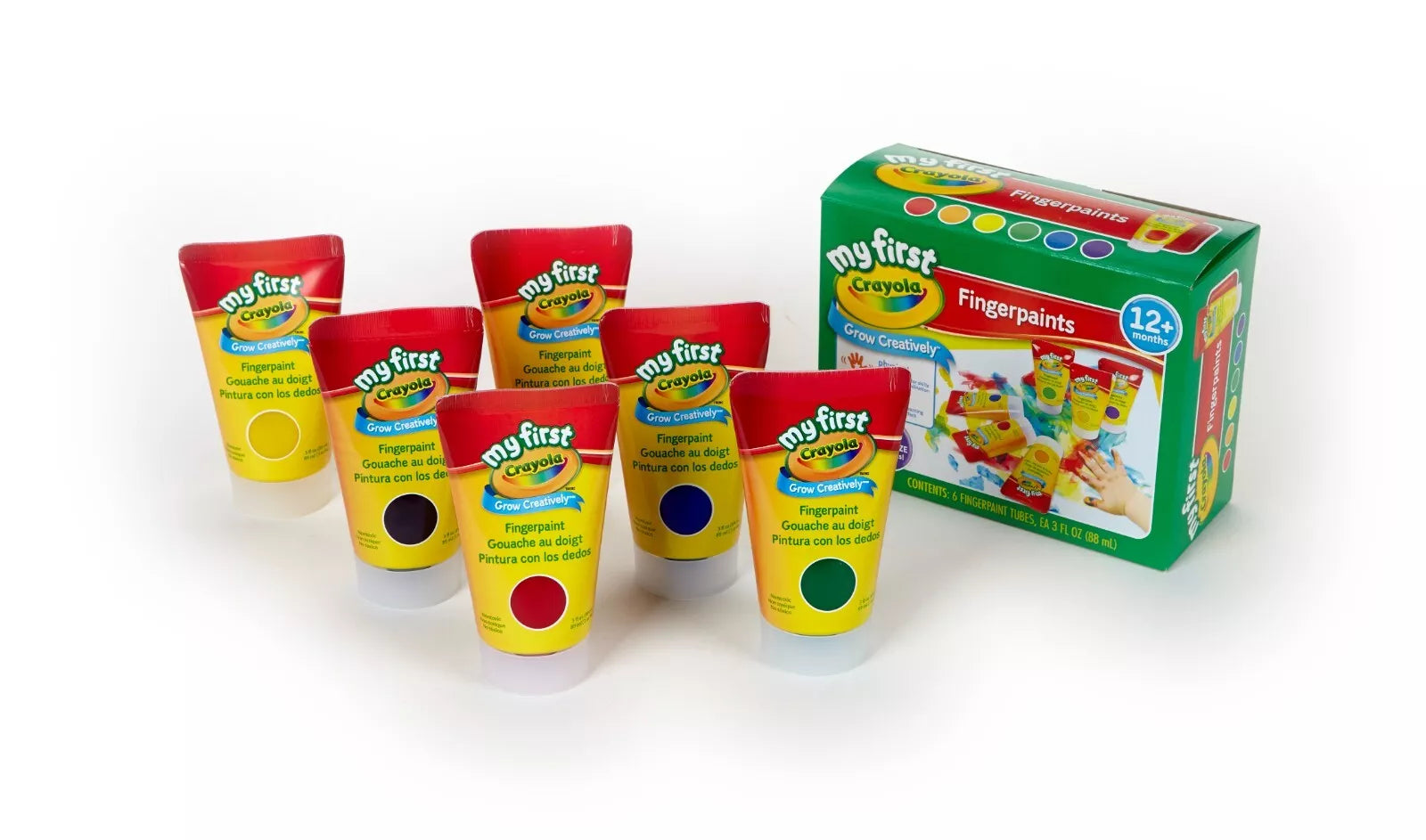 Crayola Washable Fingerpaint 6 Count Easy Squeeze Tubes thumbnail