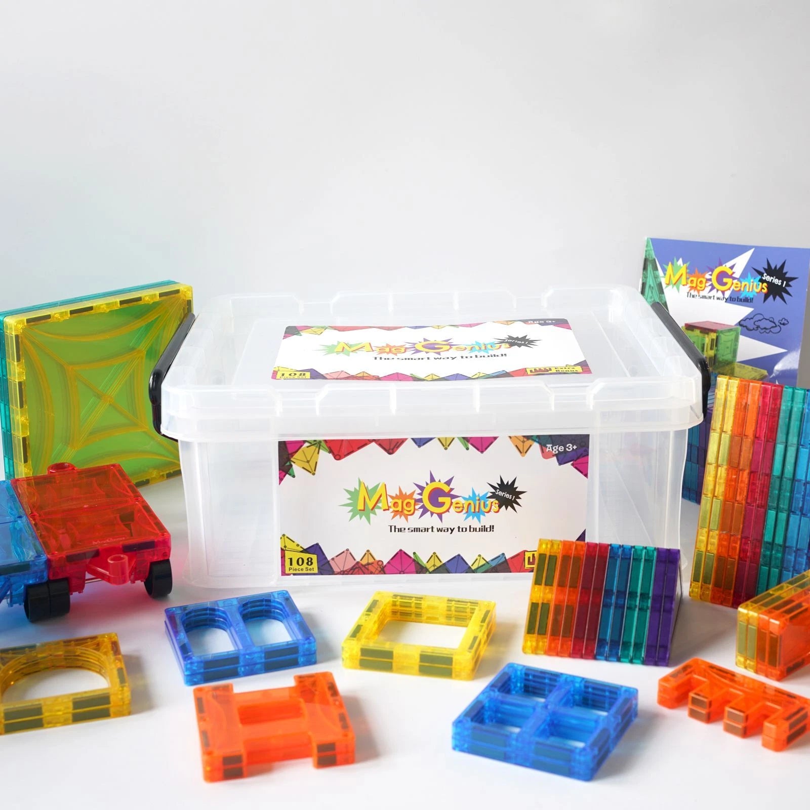 Mag-Genius Magna Award Winning Building Magnet Tiles Set 108/pc thumbnail